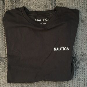 Black Nautica T Shirt Black. With Nautica embroidered on it! %100 cotton!